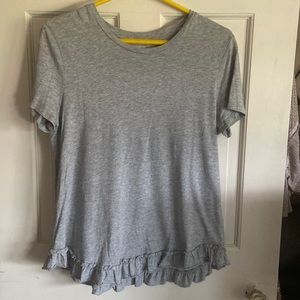 Banana Republic Designer Tee with Ruffled Hem.
